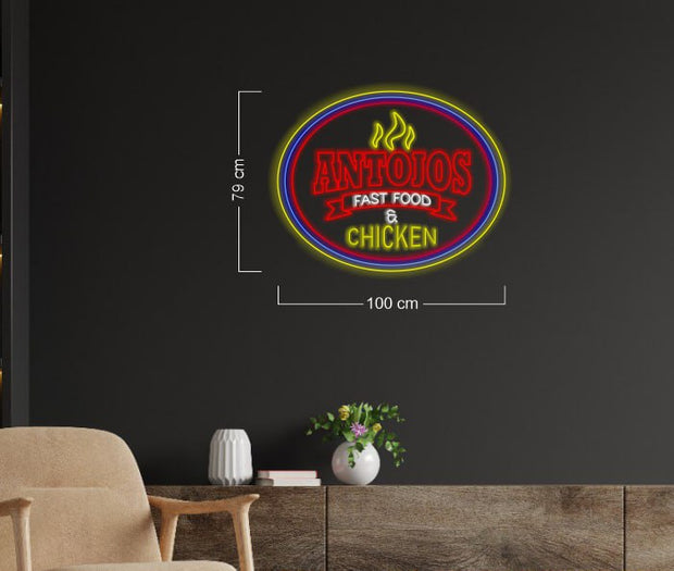 Antojos fast food and chicken| LED Neon Sign