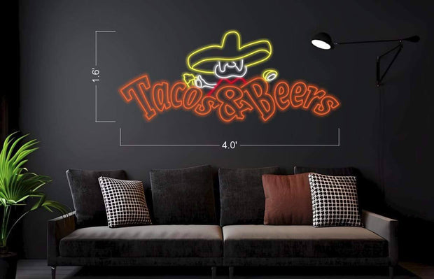 Estátua Chaves Deluxe + Tacos & Beer | LED Neon Sign