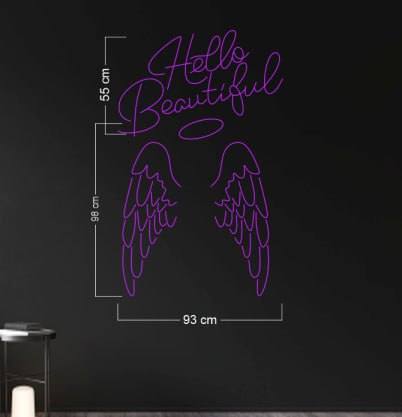 Hello Beautiful - All We Have Is Now | LED Neon Sign & Buddha Table Lamp