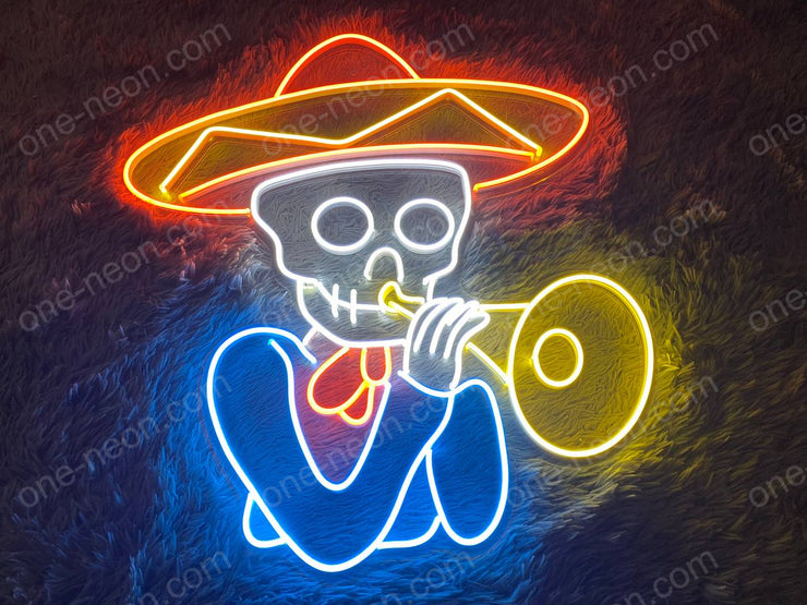 Skull Trumpet | LED Neon Sign
