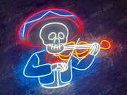 Skull Violin | LED Neon Sign