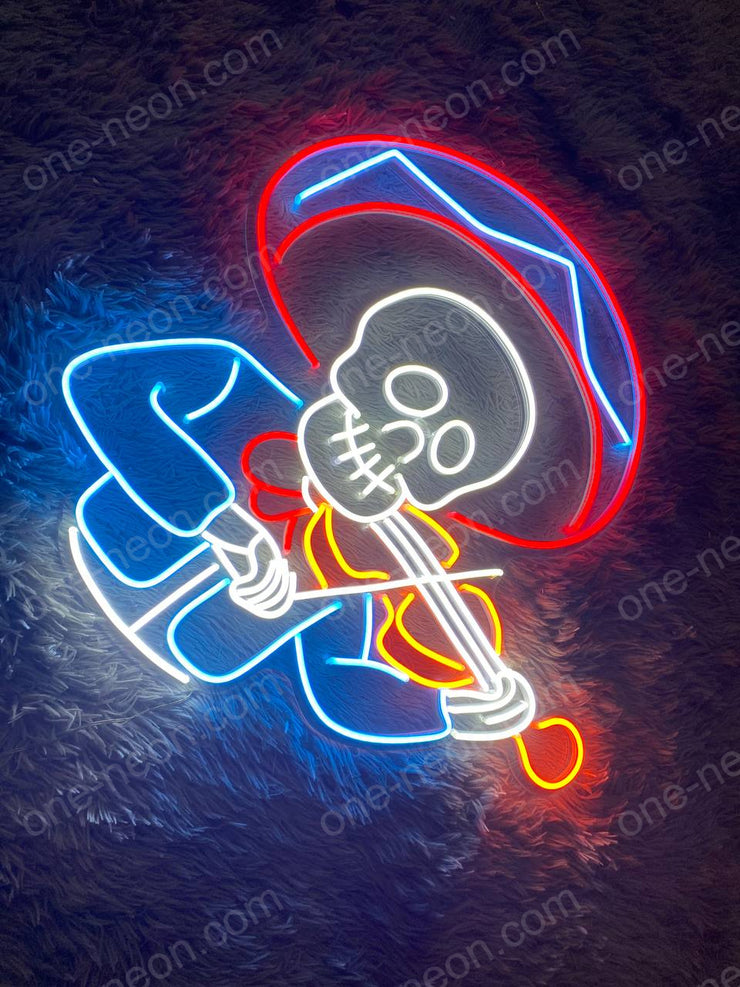 Skull Violin | LED Neon Sign
