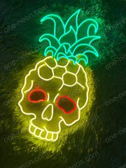 Pineapple Skull | LED Neon Sign