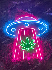 Weed Alien Abduction | LED Neon Sign