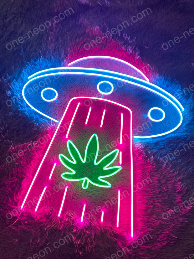 Weed Alien Abduction | LED Neon Sign