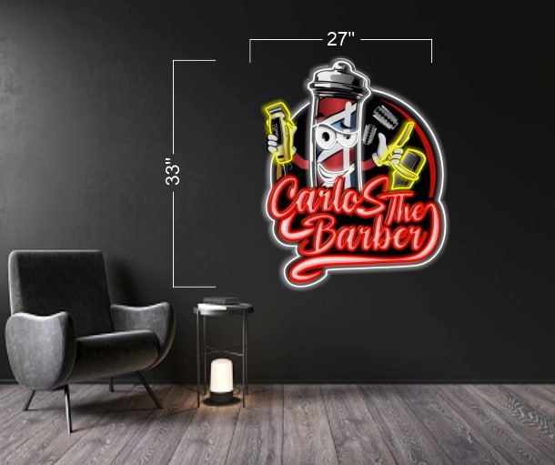 CARLOS THE BARBER Logo_H29 | LED Neon Sign