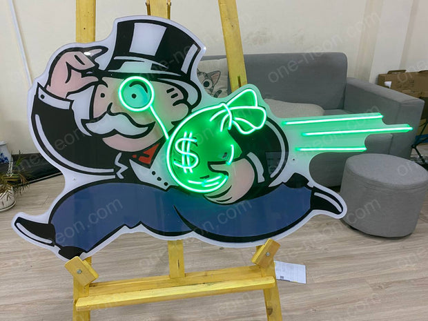 Mr.Monopoly | Neon Acrylic Artwork