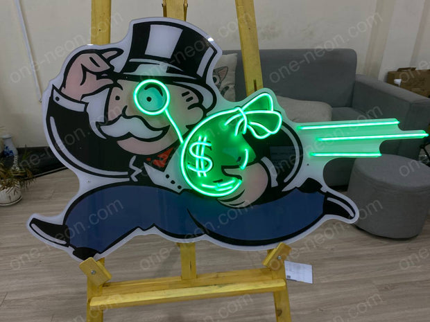 Mr.Monopoly | Neon Acrylic Artwork