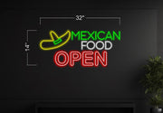 Mas Tequila + Mexican food open + Skull | LED Neon Sign