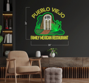 PUEBLO VIEJO Mexican Restaurant| LED Neon Sign