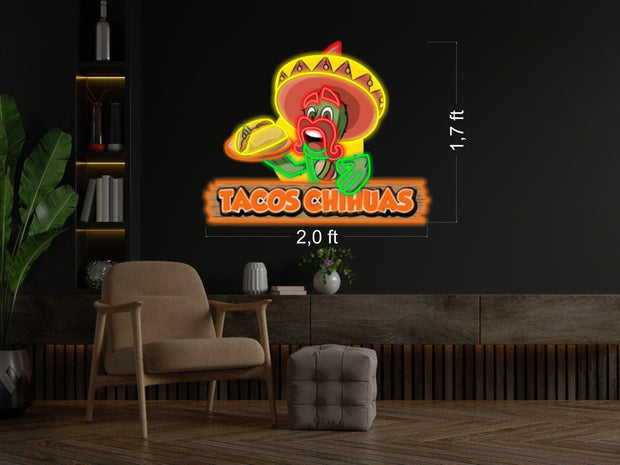 Tacos Chihuas | LED Neon Sign_K