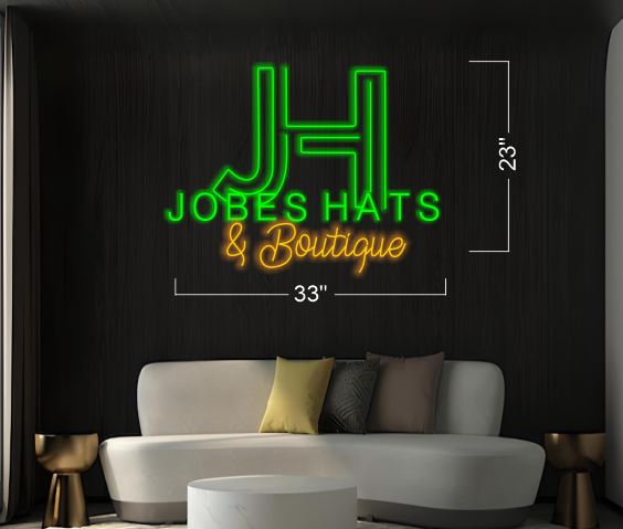 Jobes Hats & Boutique+ Cowprint (4 signs)| LED Neon Sign