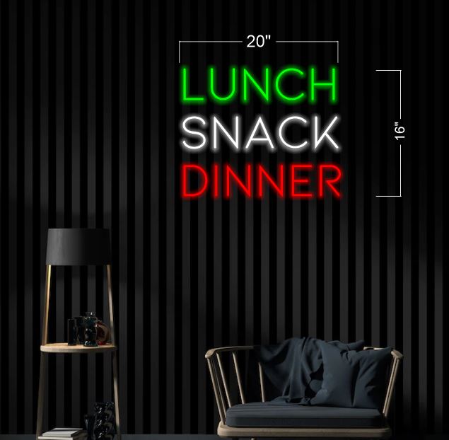 LUNCH SNACK DINNER | LED Neon Sign