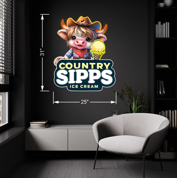 COUNTRY SIPPS | LED Neon Sign