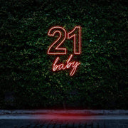 "21 Baby" Birthday | LED Neon Sign