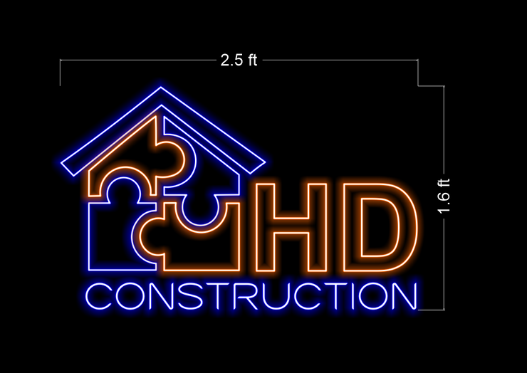 HD Construction Logo | LED Neon Sign