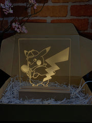 Pikachu (Pokemon) - 3D Illusion Night Light Desk Lamp