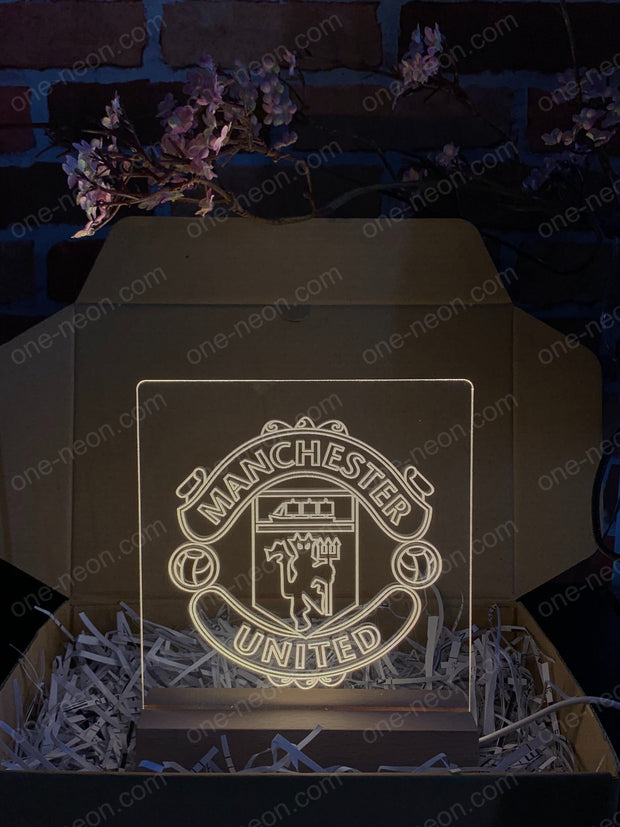Manchester United Logo - 3D Illusion Night Light Desk Lamp