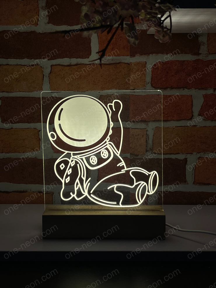 Chibi Astronaut - 3D Illusion Night Light Desk Lamp