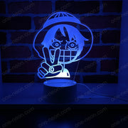 Chibi Luffy (One Piece) - 3D Illusion Night Light Desk Lamp