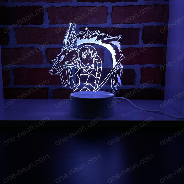 Sen and Chihiro in the mystical world - 3D Illusion Night Light Desk Lamp