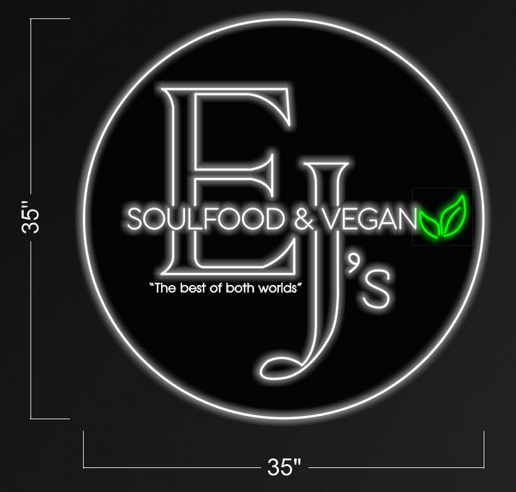 EJ'S SOULFOOD & VEGAN | LED Neon Sign (Outdoor Sign)
