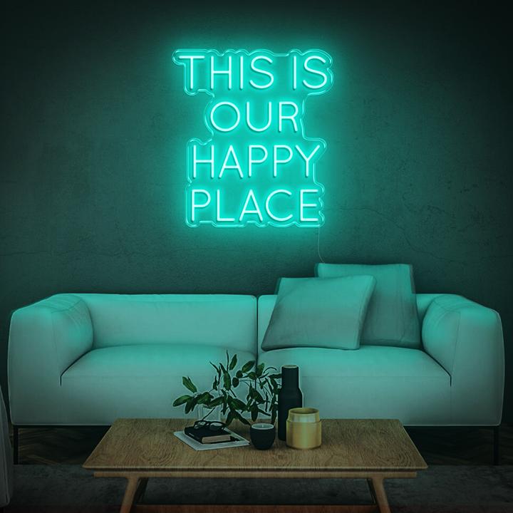 'This Is Our Happy Place' LED Neon Sign