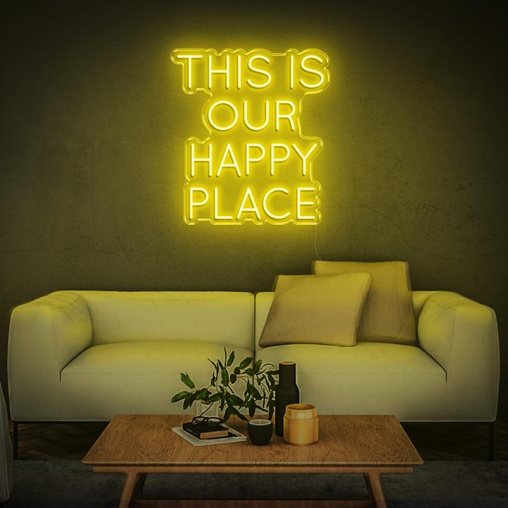 'This Is Our Happy Place' LED Neon Sign