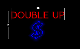 DOUBLE UP $ | LED Neon Sign