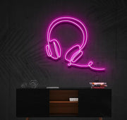 Headphones Line Art | LED Neon Sign