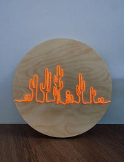 Desert Cactus Neon Sign | El Wire Signs Wall Art