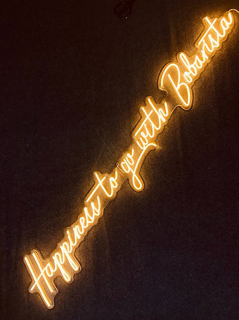 Happiness To Go With Bobarista | LED Neon Sign