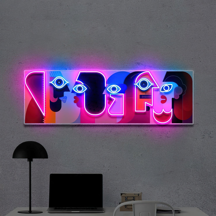 Five faces | Neon Acrylic Artwork