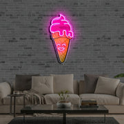 Happycream Cone V2 | Neon Acrylic Artwork