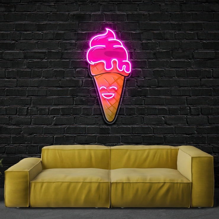 Happycream Cone V2 | Neon Acrylic Artwork