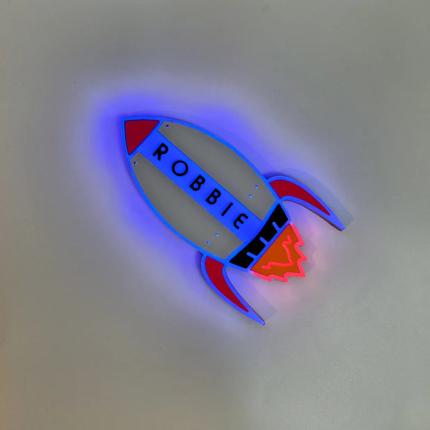 Rocket Name | Edge Lit Acrylic Signs