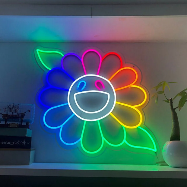 Sunflower with leaf by Takashi Murakami | LED Neon Sign