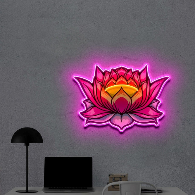Lotus Flower | Neon Acrylic Artwork