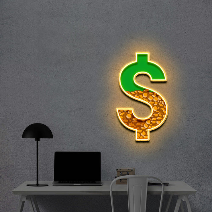 Money Is The Motive | Neon Acrylic Art Work