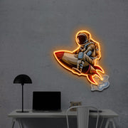 Moon Rider | Neon Acrylic Art Work