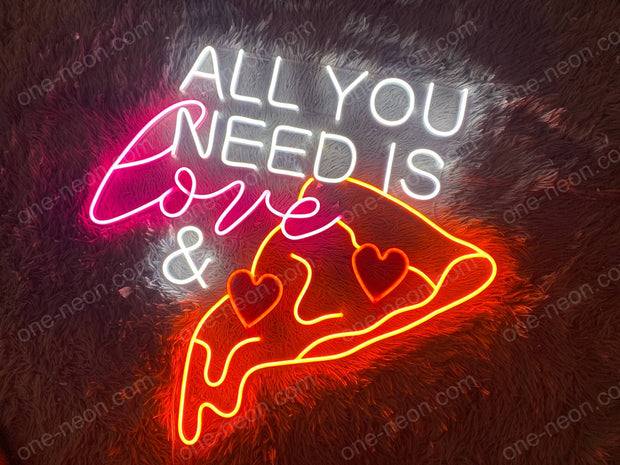 All You Need Is Love & Pizza | LED Neon Sign