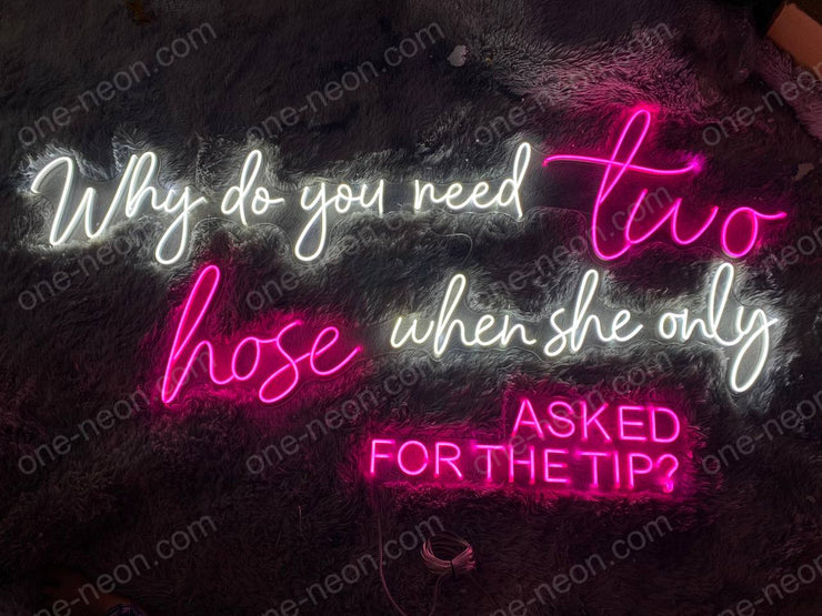 Why Do You Need Two Hose When She Only Asked For The Tip | LED Neon Sign