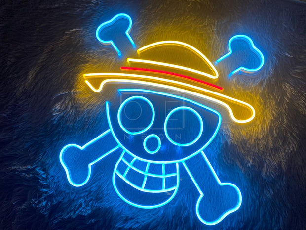  One Piece Anime Neon Signs Japanese Anime Luffy Skull Head  Flexible Night Light Sign Indoor Home Kids Teen Bedroom Wall Art Decor for  Bar Club Party Halloween Gifts : Tools