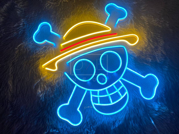  One Piece Neon Sign Dimmable Anime Neon Sign Luffy Skull Head  Neon Light LED Neon Signs for Kids Teen Bedroom Game Room Wall Decor Bar  Club Party Birthday Halloween Christmas