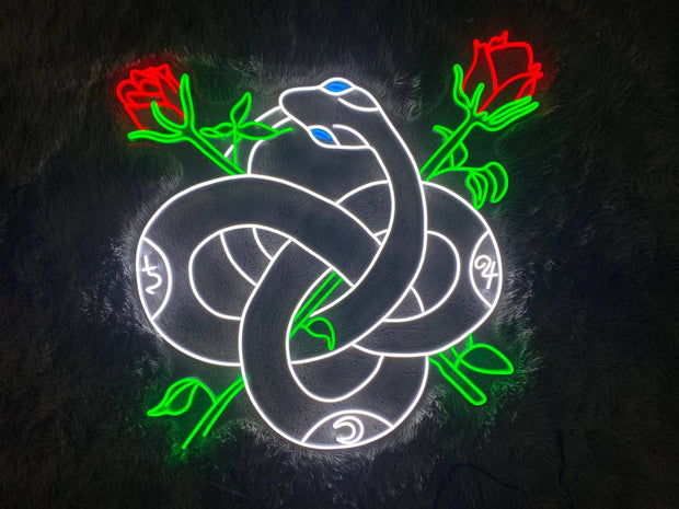 Snake & Rose | LED Neon Sign