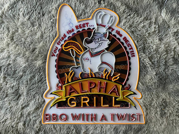 Alpha Grill BBQ With A Twist | LED Neon Sign