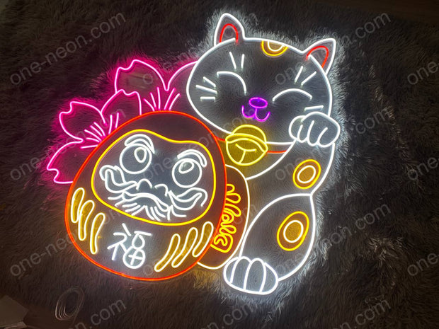 Daruma Manekineko | LED Neon Sign