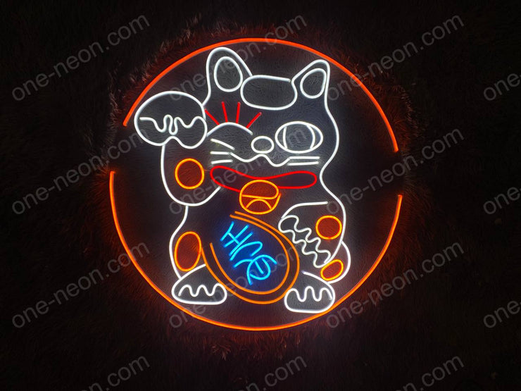 Lucky Cat | LED Neon Sign