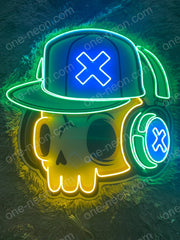 Skull & Headphones | Neon Acrylic Artwork