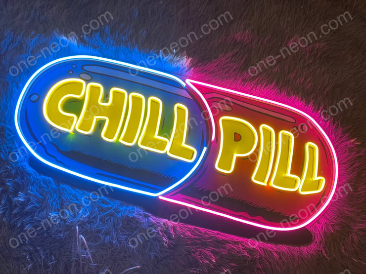 Chill Pill | Neon Acrylic Artwork